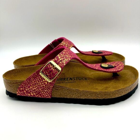NWT Birkenstock Gizeh Dark Fuchsia Sandals Size 37/240 Germany - Picture 3 of 11